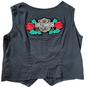 Snap Vest Harley Davidson Rose Patch women 1x
